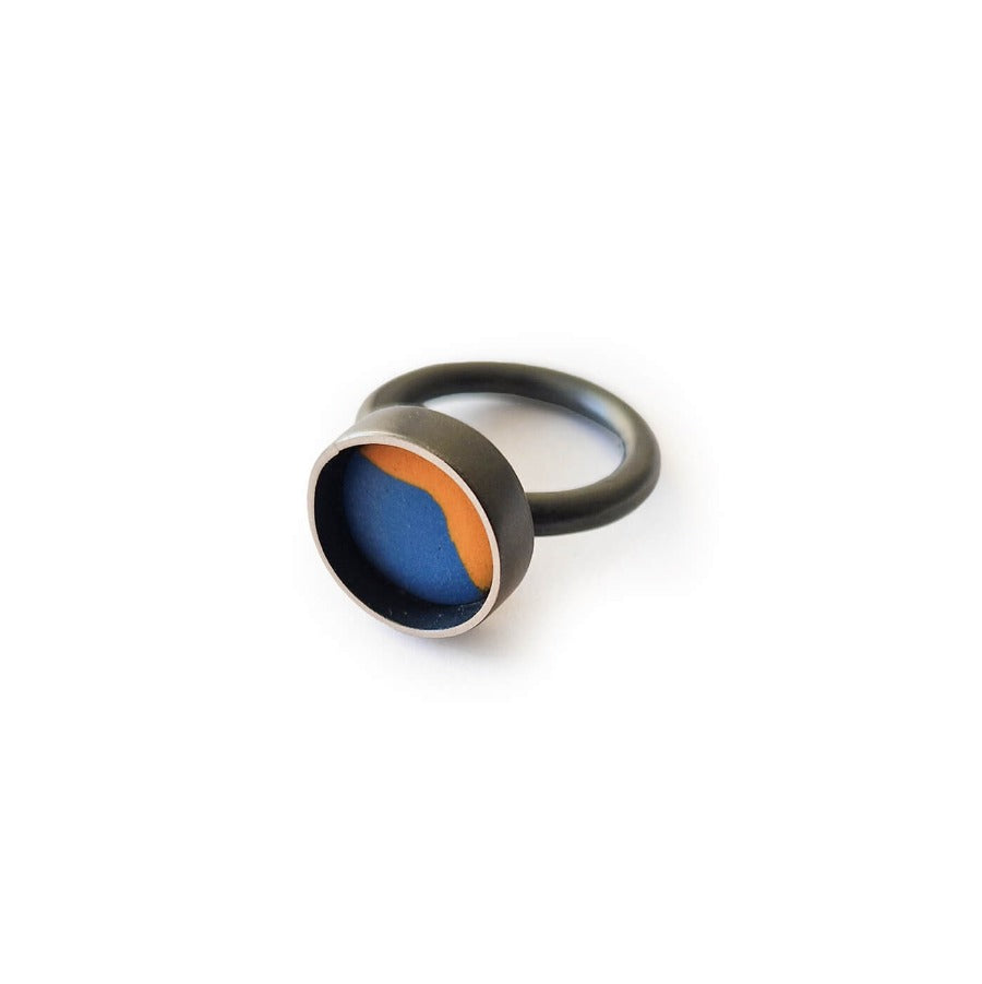 Colour Clash Ring II by Elizabeth Jane Campbell | Contemporary Jewellery for sale at The Biscuit Factory Newcastle 