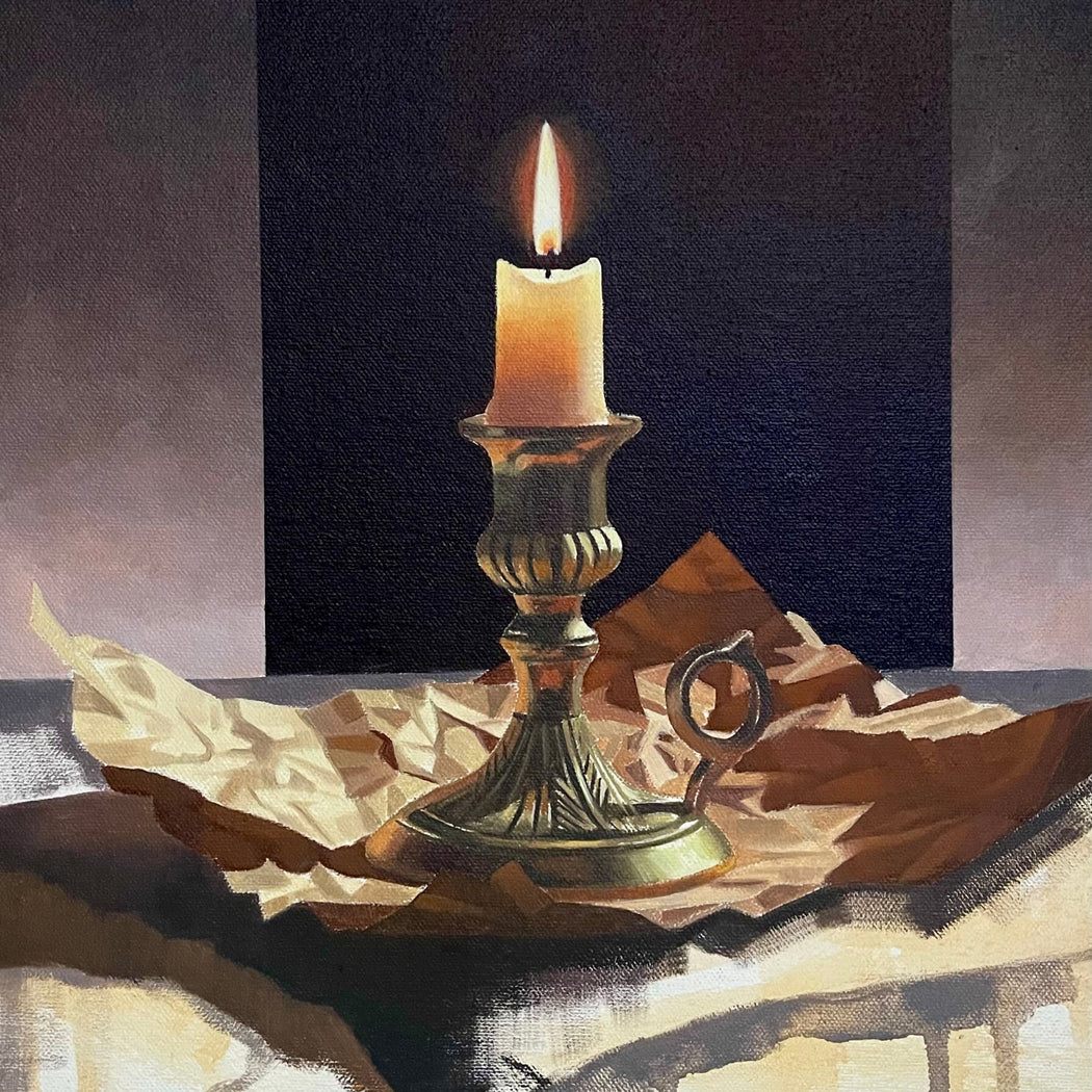 Candle with Brown Paper