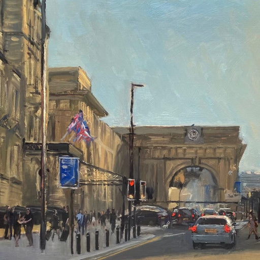 Central Station Evening by Kevin Day | Contemporary Painting for sale at The Biscuit Factory Newcastle 