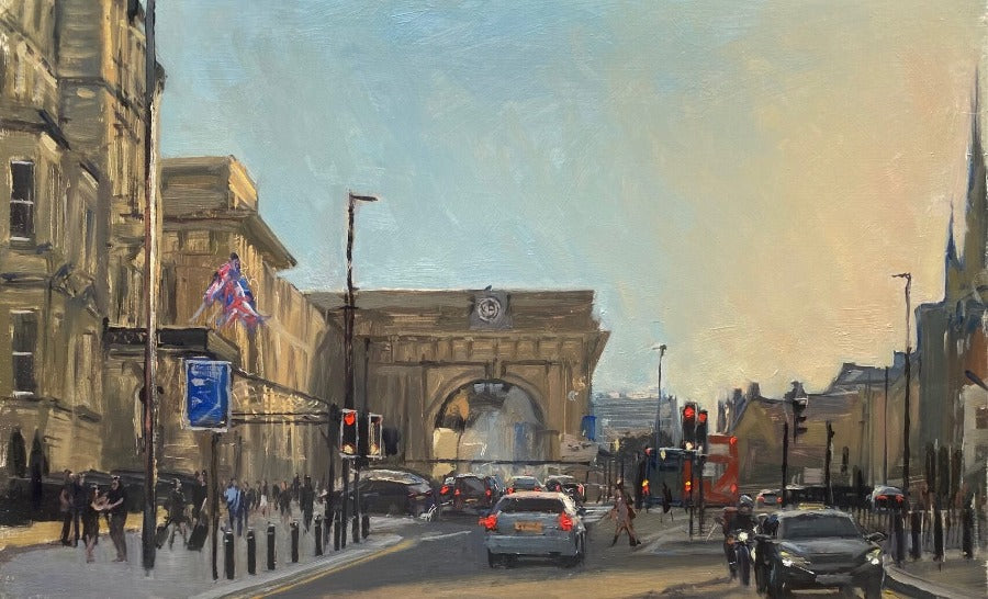 Central Station Evening by Kevin Day | Contemporary Painting for sale at The Biscuit Factory Newcastle