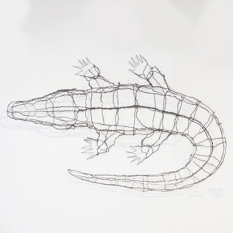 Crocodile by Zoe Robinson | Contemporary Wire Sculpture for sale at The Biscuit Factory Newcastle 