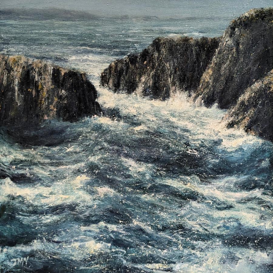 Across the Bay to Coombe Island | Contemporary Landscape painting by Jim Wright for sale at The Biscuit Factory 