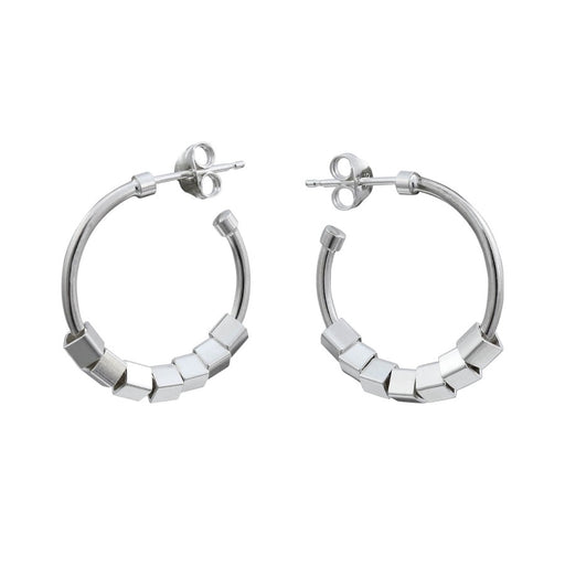 Cube Hoop Earrings by Cara Tonkin | Contemporary jewellery for sale at The Biscuit Factory Newcastle 