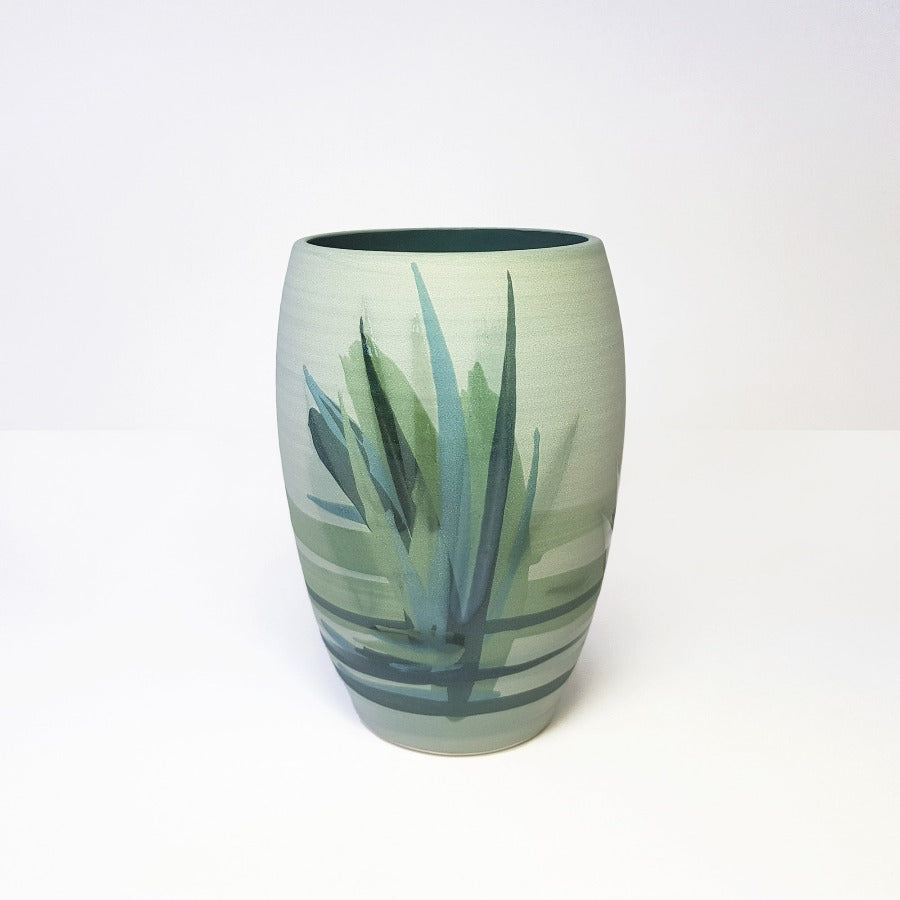 Small Curved Vase - Light Teal by Rowena Gilbert | Contemporary Ceramics for sale at The Biscuit Factory Newcastle 