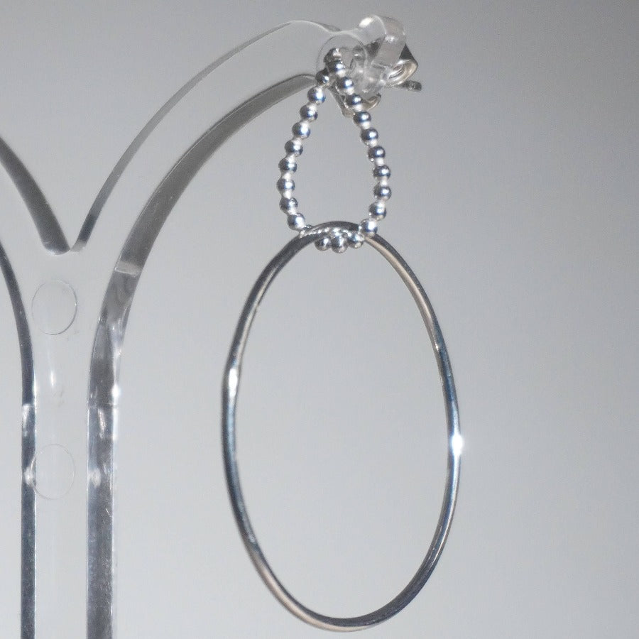 Dotty Teardrop Circle Hoops by Claire Lowe | Contemporary Jewellery for sale at The Biscuit Factory Newcastle