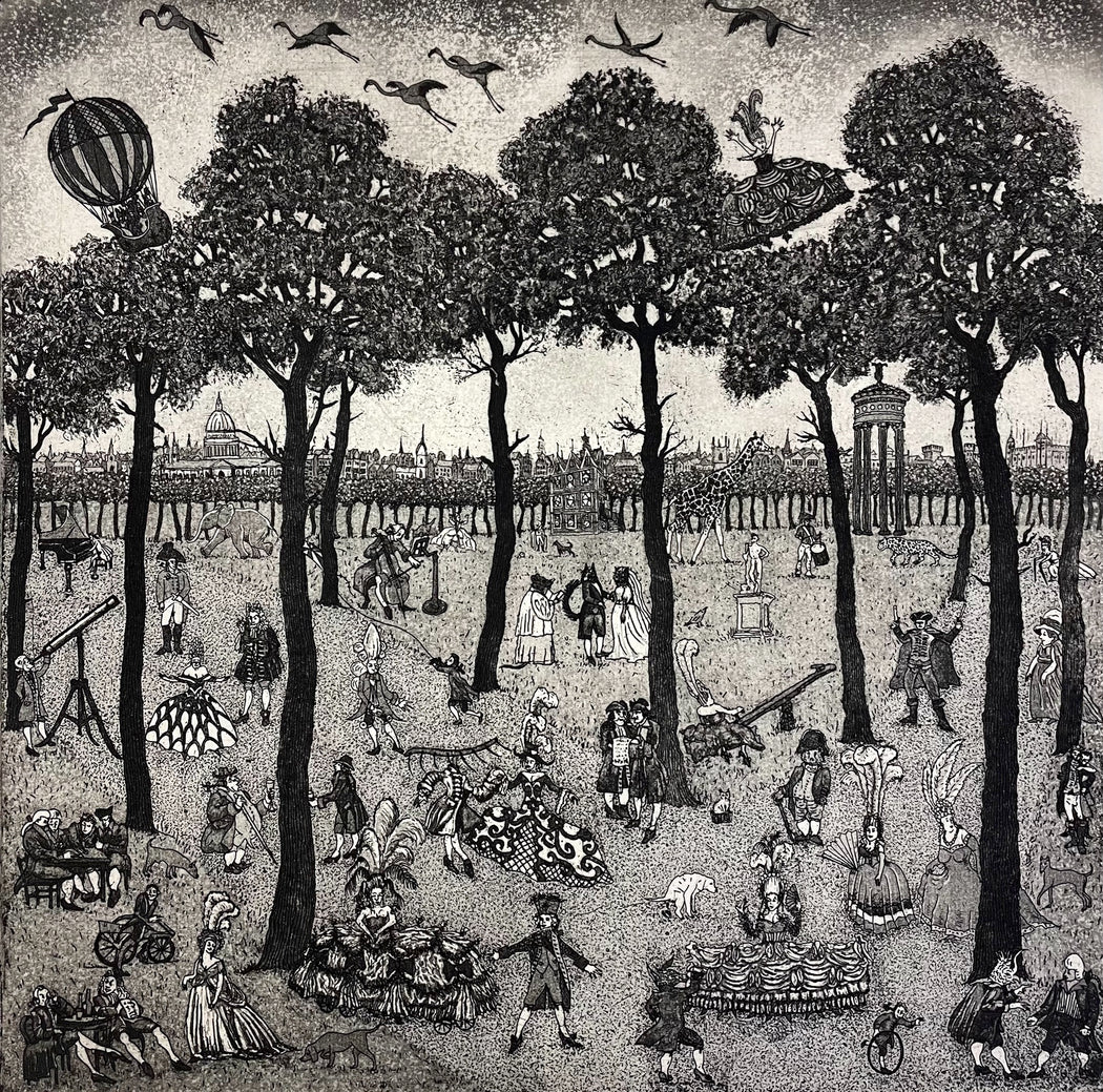 Enlightenment by Tim Southall | Contemporary Etching Print for sale at The Biscuit Factory 