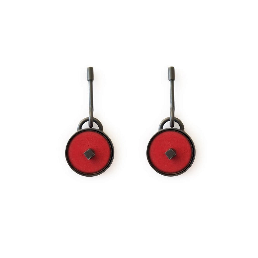 Flaming Red Drop Earrings by Elizabeth Jane Campbell | Contemporary jewellery for sale at the Biscuit Factory Newcastle 