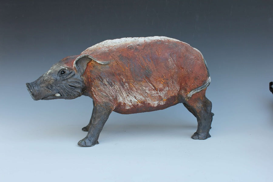 Foraging African Red River Hog by Jack Durling | Contemporary Sculpture for sale at The Biscuit Factory Newcastle 