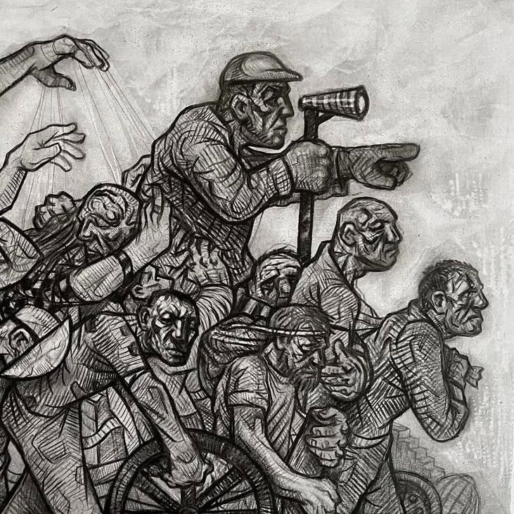 Forwards Study, an original figurative drawing by artist Samson Tudor