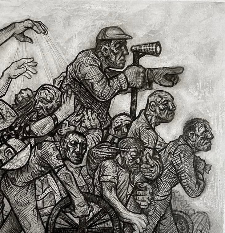 Forwards Study, an original figurative drawing by artist Samson Tudor