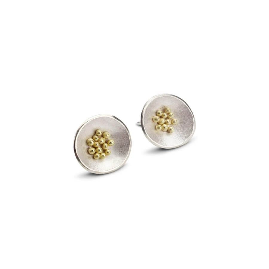 Adorn Granulated Studs by Hannah Bedford | Contemporary Jewellery for sale at The Biscuit Factory Newcastle 