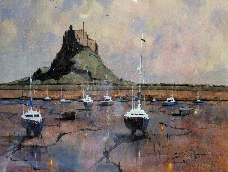 Holy Island by Alan Smith Page | Contemporary Paintings and Prints for sale at The Biscuit Factory Newcastle