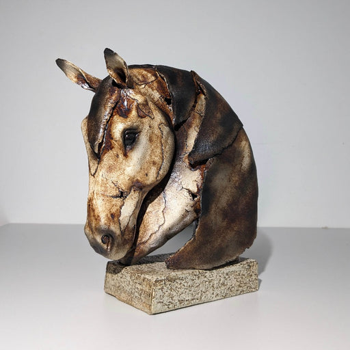 Mounted Horse Head by Karen Lainson | Contemporary Ceramic Sculpture for sale at The Biscuit Factory Newcastle 