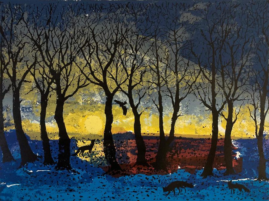 Hunters Moon by Tim Southall | Contemporary Print for sale at The Biscuit Factory Newcastle 