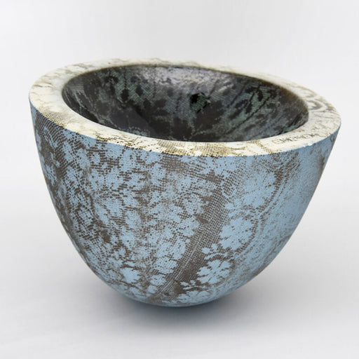 Large Vessel - Blue, Black & White by Lesley Farrell | Contemporary Ceramics for sale at The Biscuit Factory Newcastle 