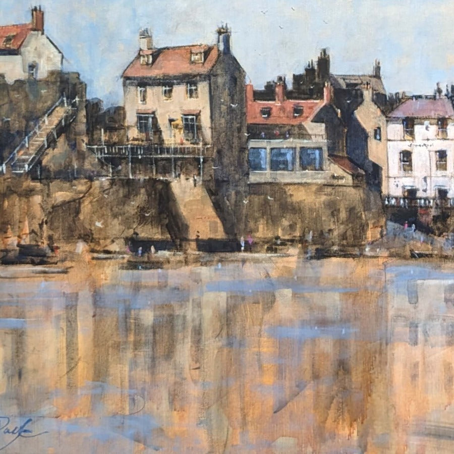 Low Tide Robin Hoods Bay by Alan Smith Page | Contemporary Paintings for sale at The Biscuit Factory Newcastle 