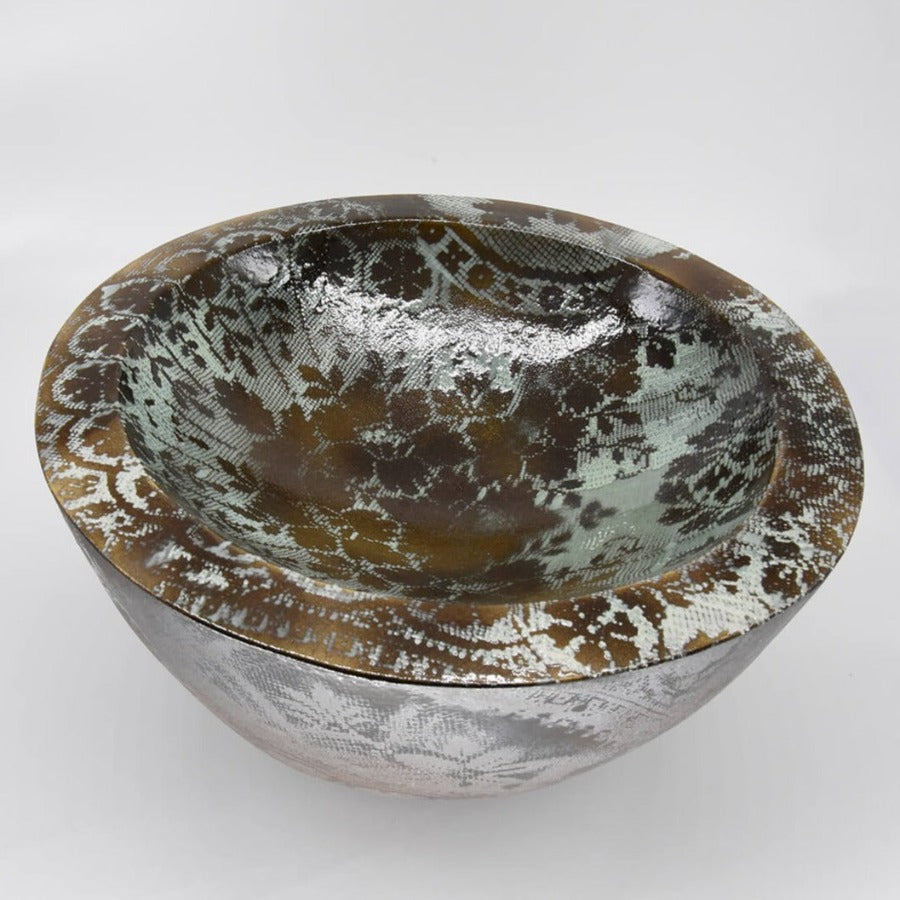 Medium Vessel - Brown & White by Lesley Farrell | Contemporary Ceramics Art available at The Biscuit Factory Newcastle