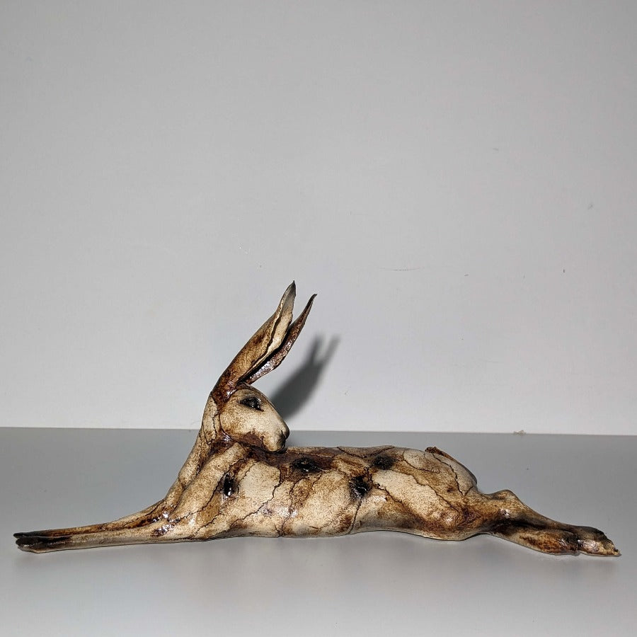 Medium Lying Hare by Karen Lainson | Contemporary Ceramics for sale at The Biscuit Factory Newcastle 