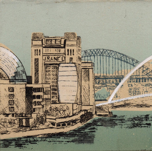 Millenium Bridge by Catherine Williams | Contemporary etching for sale at The Biscuit Factory Newcastle 