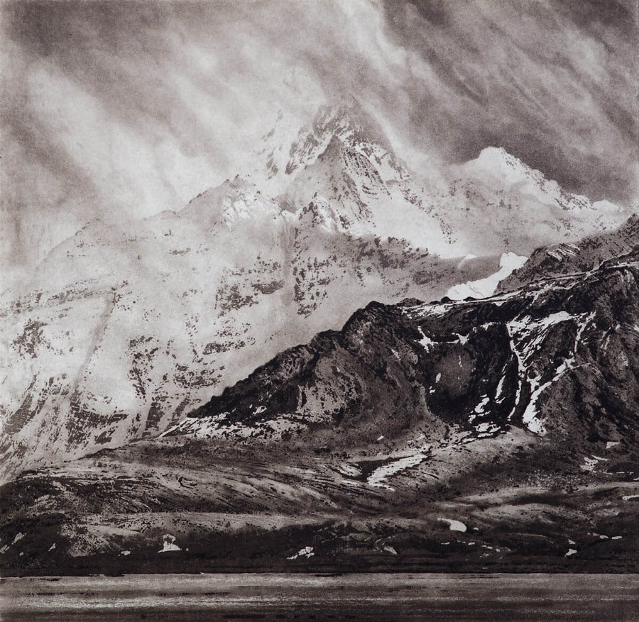 Mount Paget by Ian Brooks | Contemporary Etchings for sale at The Biscuit Factory Newcastle 