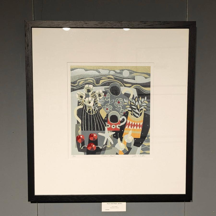 Plums & Pears by Jane Walker | Contemporary Still Life painting for sale at The Biscuit Factory Newcastle 