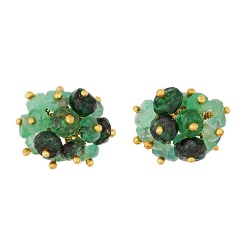 Pompom Earrings - Emerald by Kate Wood | Contemporary Jewellery for sale at The Biscuit Factory Newcastle 