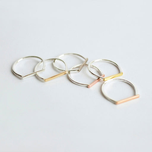 Rainbow Stacker in Rose Gold by Jo Irvine | Contemporary Jewellery for sale at The Biscuit Factory Newcastle 