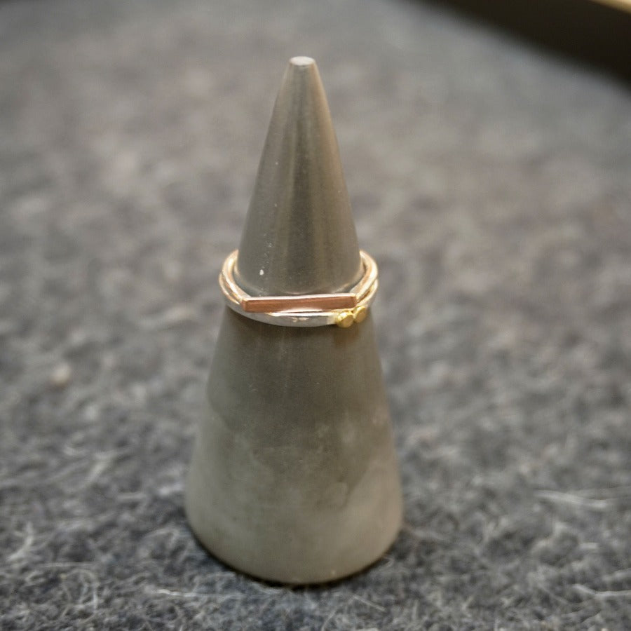 Rainbow Stacker in Rose Gold by Jo Irvine | Contemporary Jewellery for sale at The Biscuit Factory Newcastle