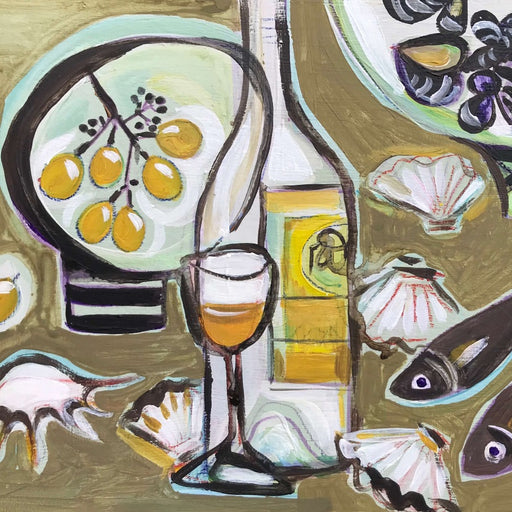 Seafood Lunch by Marissa Weatherhead | Contemporary Painting for sale at The Biscuit Factory Newcastle 