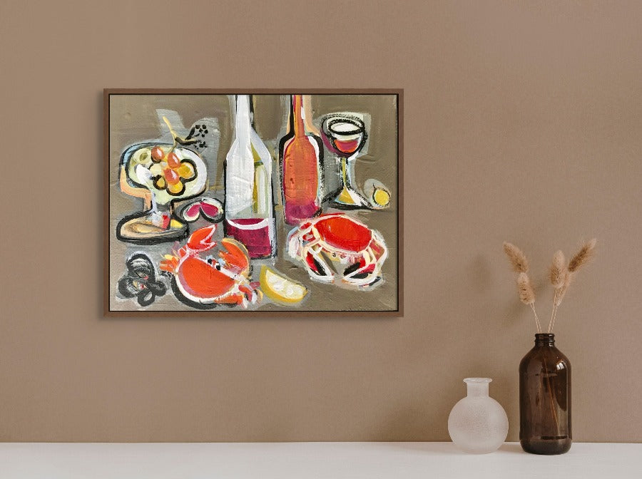 Seafood Picnic by Marissa Weatherhead | Contemporary Painting for sale at The Biscuit Factory Newcastle