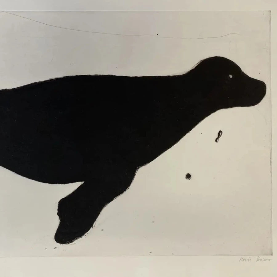 Seal by Kate Boxer | Contemporary Etching for sale at The Biscuit Factory Newcastle