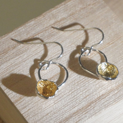 Golden Seed Earrings by Silverkupe | Contemporary Jewellery for sale at The Biscuit Factory Newcastle