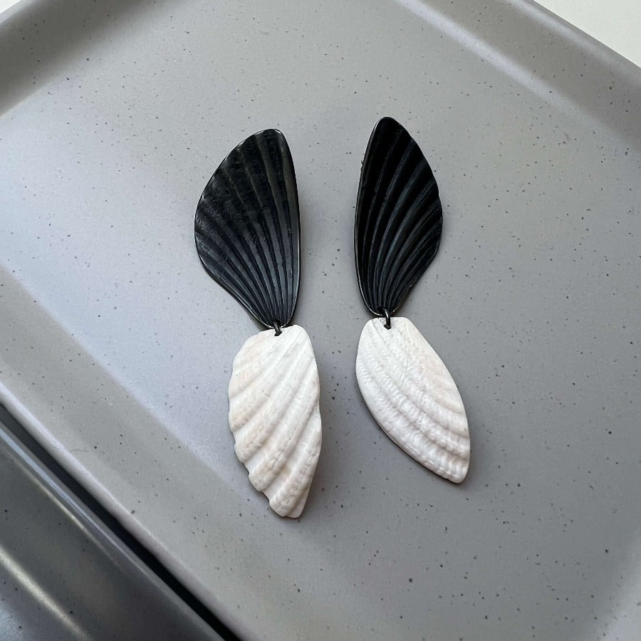 Shadow Imprint Earrings with Shell by Antonella Giomanelli | Contemporary Jewellery for sale at The Biscuit Factory Newcastle 