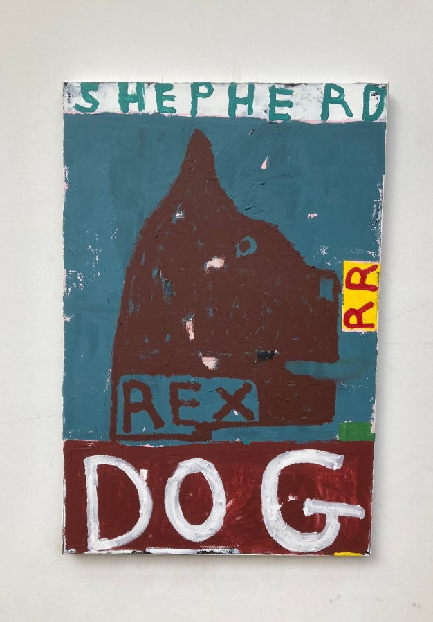 Shepherds Dog REX by Richard Rainey | Contemporary Painting for sale at The Biscuit Factory Newcastle 