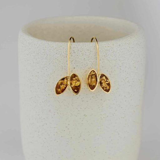 Signa Deux Earrings in Gold Vermeil by Caroline Branchu | Original Jewellery for sale at The Biscuit Factory Newcastle 