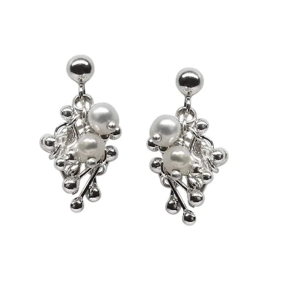 Joy Pearl Cluster Earrings by Yen | Contemporary Jewellery for sale at The Biscuit Factory Newcastle 