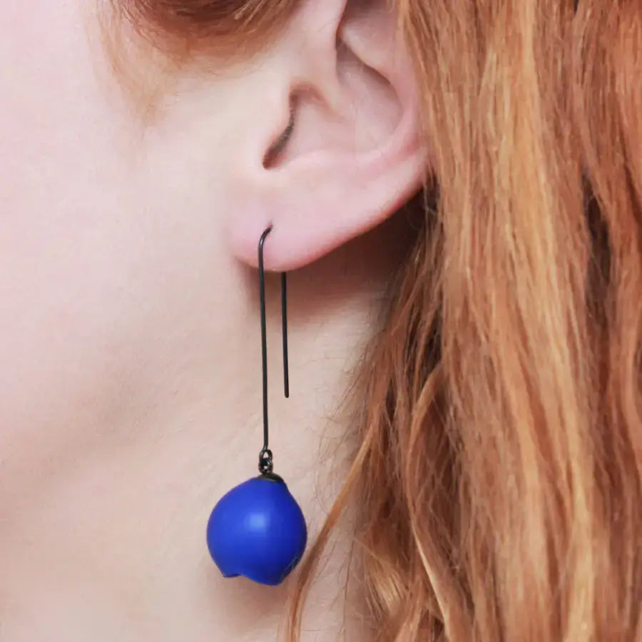 Long Drop - Royal Blue by Jenny Llewellyn | Contemporary handmade jewellery for sale at The Biscuit Factory Newcastle