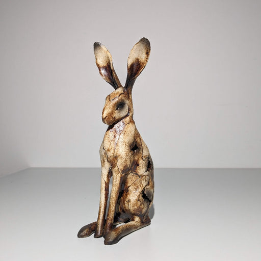 Small Hare Sitting by Karen Lainson | Original Ceramic Sculpture for sale at The Biscuit Factory Newcastle