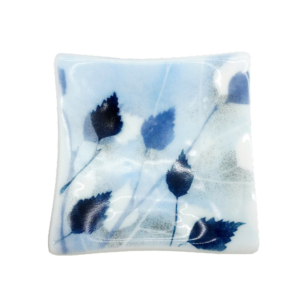 Small Square Dish - Blue and White