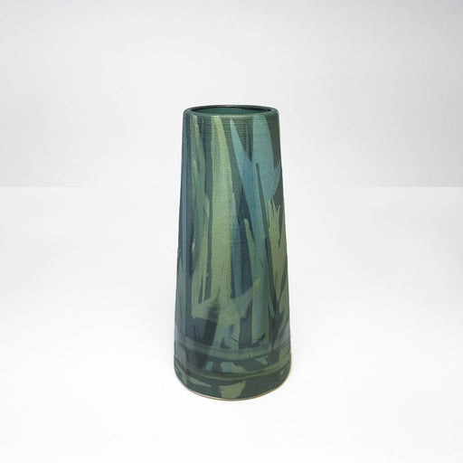 Small Stwm Vase - Dark Peacock Green by Rowena Gilbert | Contemporary Ceramics for sale at The Biscuit Factory Newcastle 