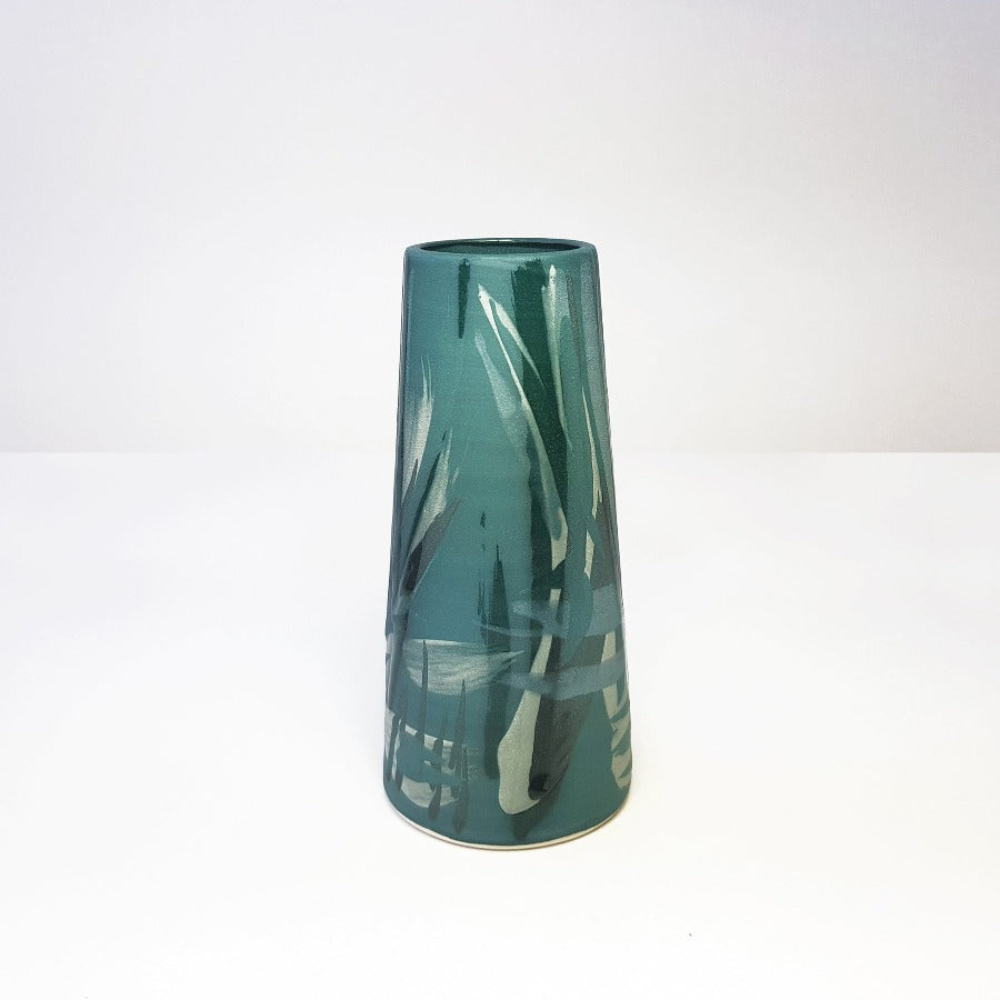 Small Stem Peacock Vase by Rowena Gilbert | Contemporary Ceramics for sale at The Biscuit Factory Newcastle
