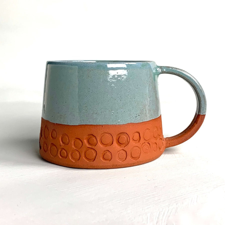 Circles Coffee Cup - Soft Blue by Emma Westmacott | Contemporary ceramics for sale at The Biscuit Factory Newcastle 