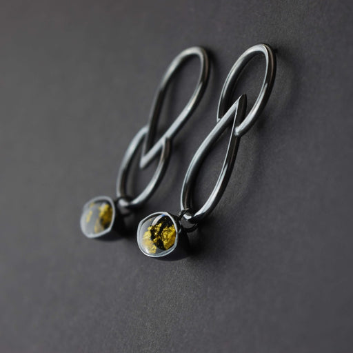 Statement Signa Earrings in Oxidised Silver by Caroline Branchu | Contemporary Jewellery for sale at The Biscuit Factory Newcastle