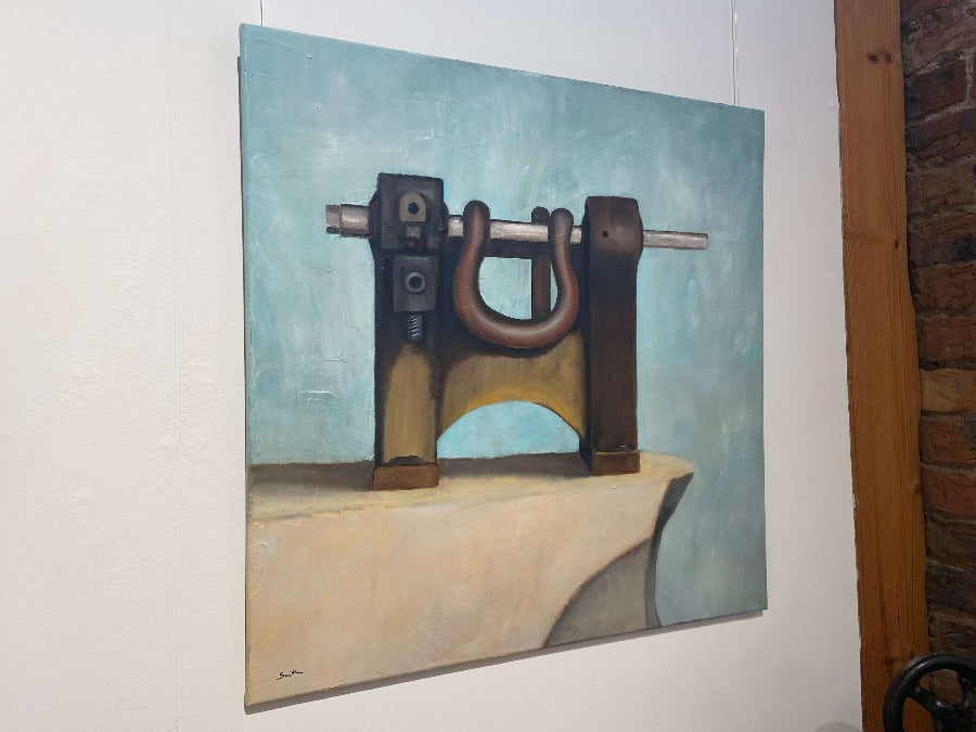 Still Life 11 - Large Saw Bench by Mick Smith | Contemporary Painting for sale at The Biscuit Factory Newcastle