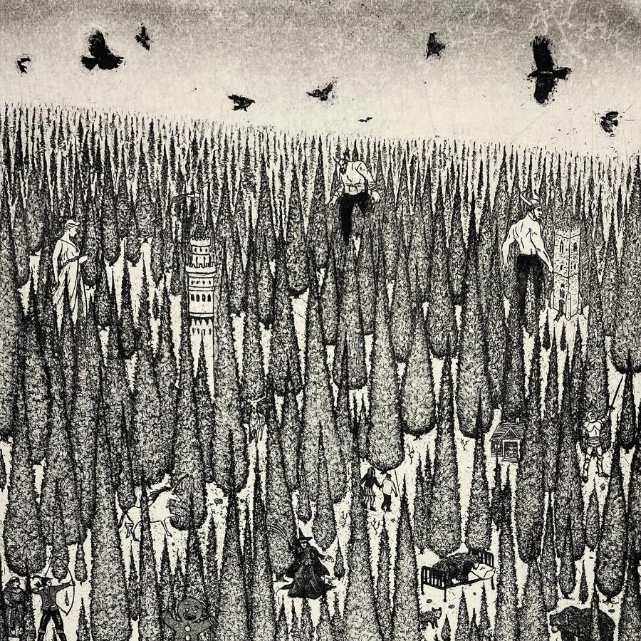 Tales of the Forest by Tim Southall | Contemporary Etching for sale at The Biscuit Factory Newcastle 