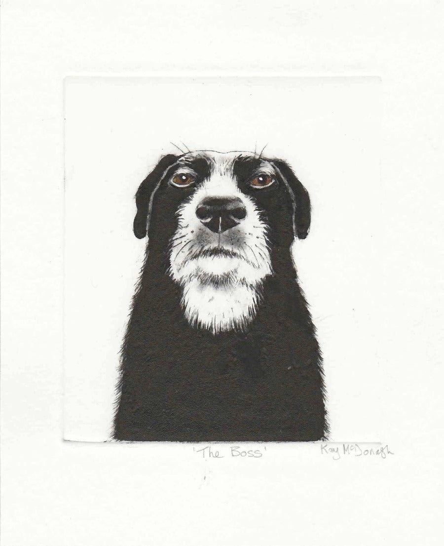 The Boss by Kay McDonagh | Contemporary etchings for sale at The Biscuit Factory Newcastle 