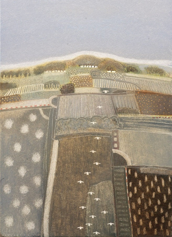 Through Harvested Fields by Rob van Hoek | Contemporary Painting for sale at The Biscuit Factory Newcastle