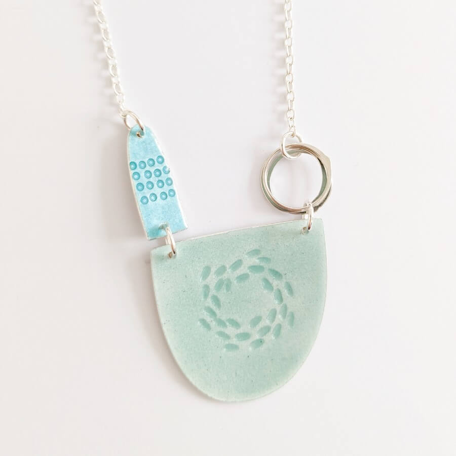 Tidal Necklace Sea Green by Caroline FInlay | Original Jewellery for sale at The Biscuit Factory Newcastle