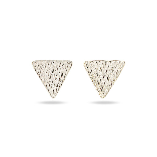 Triangle Stamped Studs - Silver