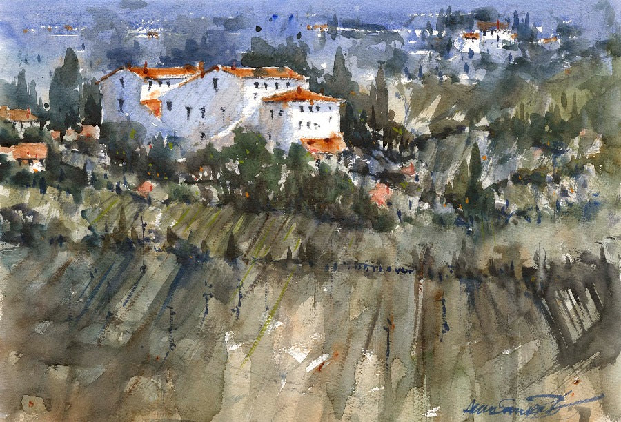 Tuscan Vista II by Alan Smith Page | Contemporary Painting for sale at the Biscuit Factory Newcastle